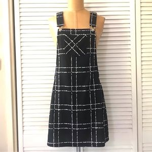 🆕 Jolie & Joy Skirtall Overalls Dress Juniors Small Black White Plaid NWT NEW